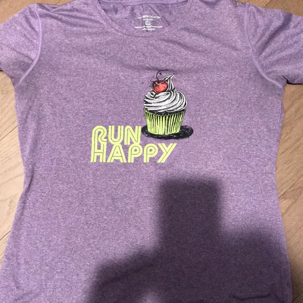 “Run Happy” workout Tee- by Brooks